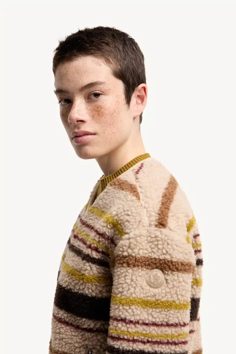 Moncler Striped Teddy Zip-up Cardigan | Thumbnail 4