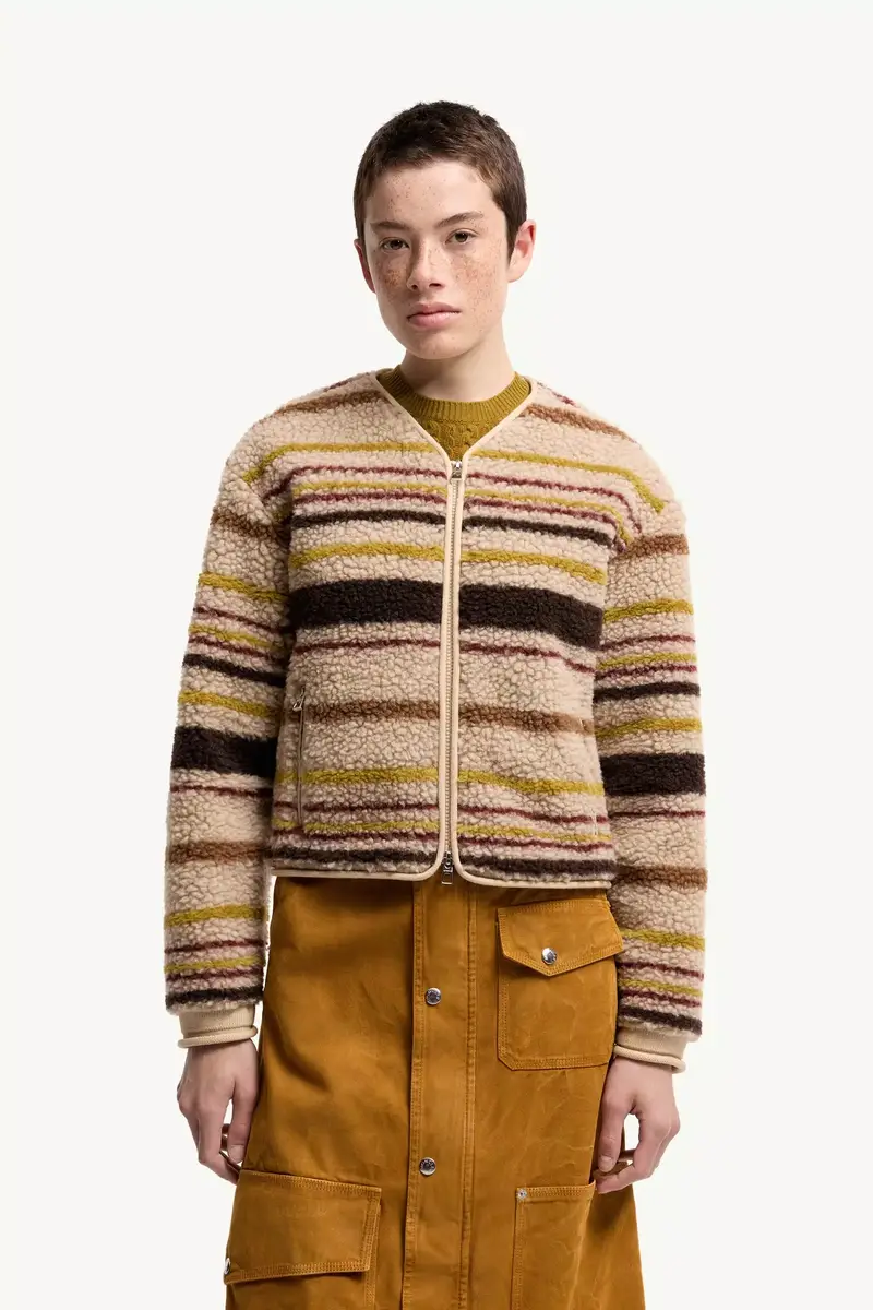 Moncler Striped Teddy Zip-up Cardigan | Thumbnail 5
