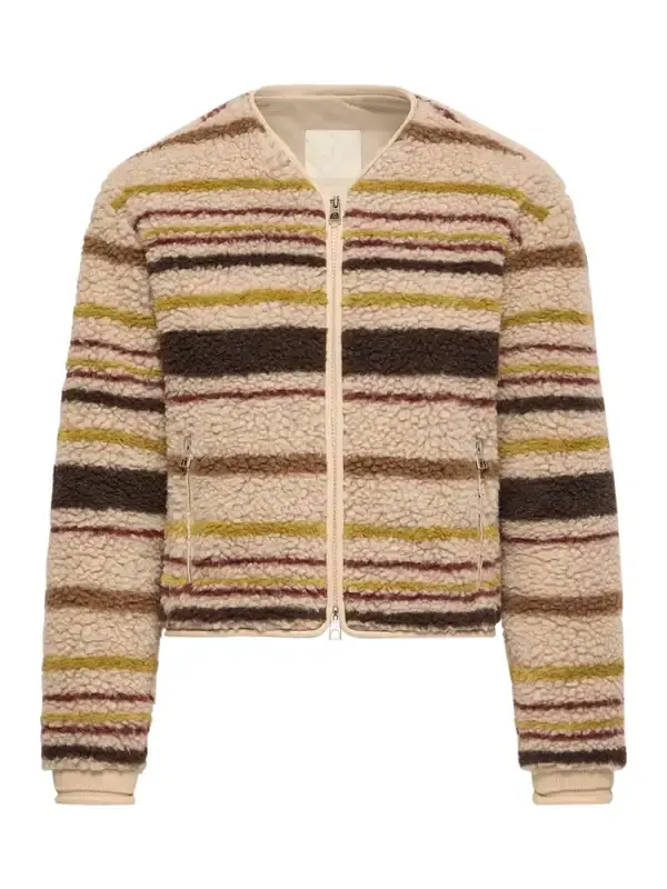 Striped Teddy Zip-up Cardigan Striped Teddy Zip-up Cardigan