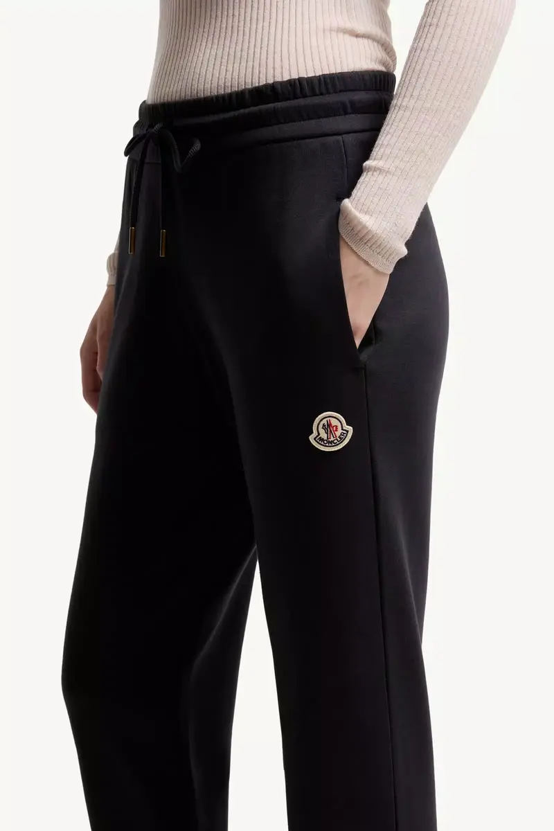 Moncler Logo Cotton Blend Fleece Sweatpants | Thumbnail 7