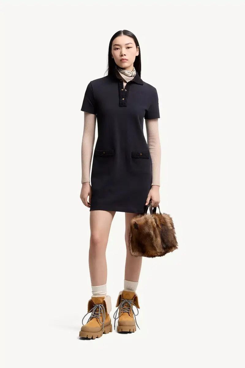 Moncler Cotton Piquet Polo Mini Dress | Thumbnail 3 Moncler Cotton Piquet Polo Mini Dress | Thumbnail 3