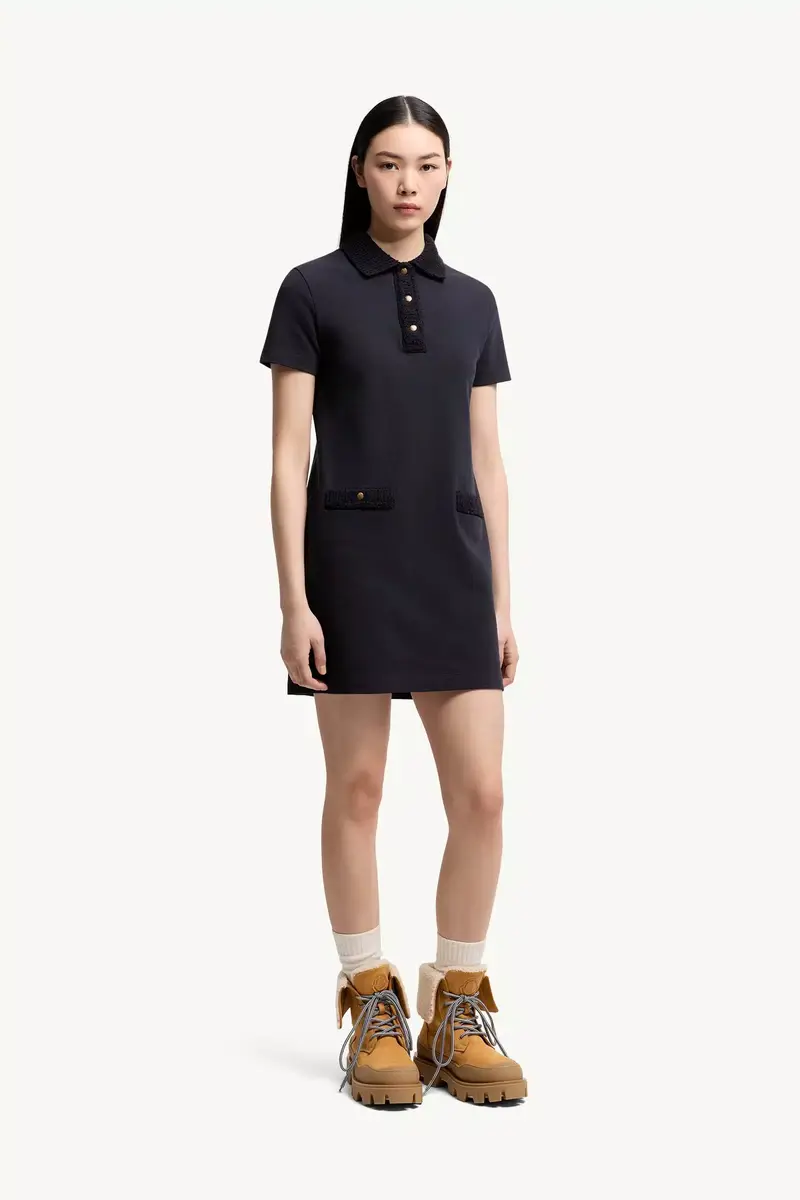Moncler Cotton Piquet Polo Mini Dress | Thumbnail 5 Moncler Cotton Piquet Polo Mini Dress | Thumbnail 5