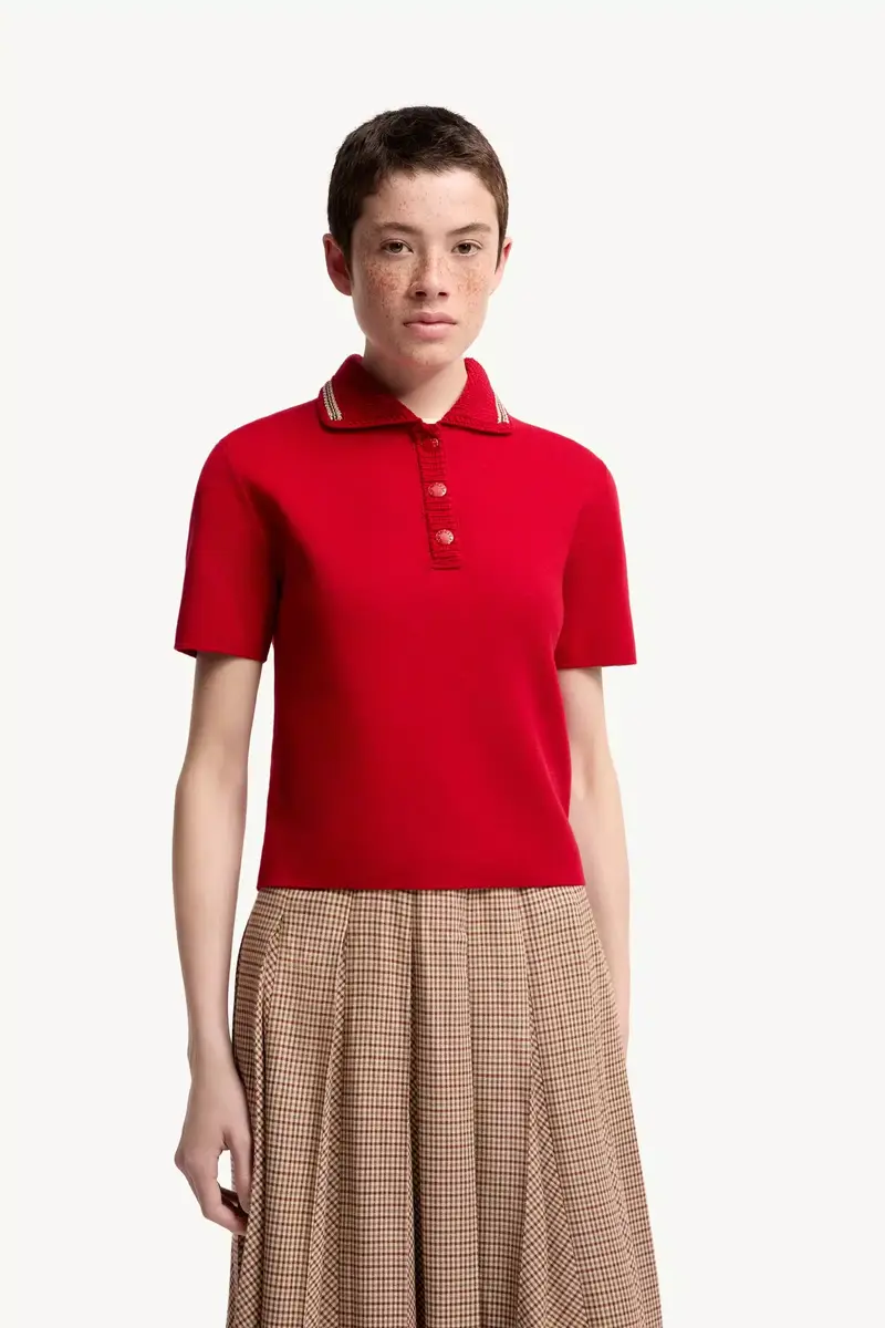 Moncler Cotton Knit Polo Shirt | Thumbnail 5 Moncler Cotton Knit Polo Shirt | Thumbnail 5