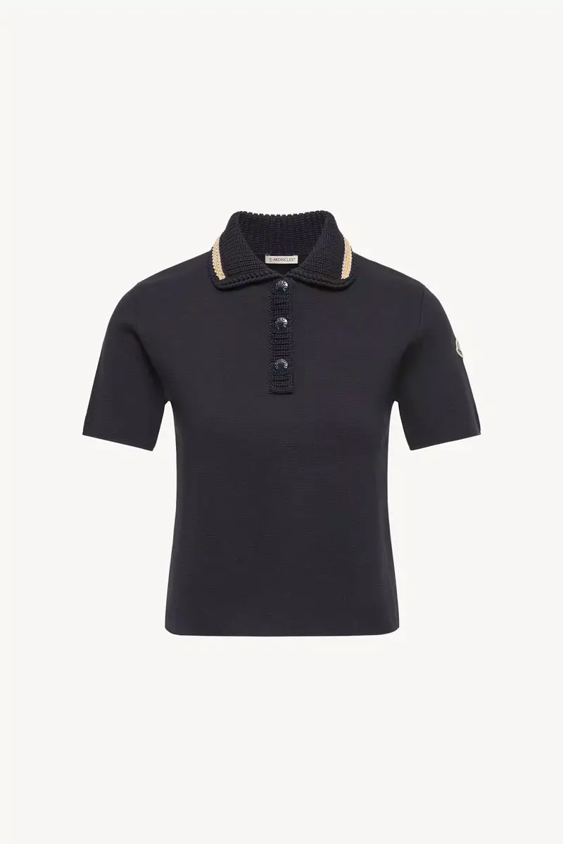 Moncler Cotton Knit Polo Shirt | Thumbnail 2 Moncler Cotton Knit Polo Shirt | Thumbnail 2