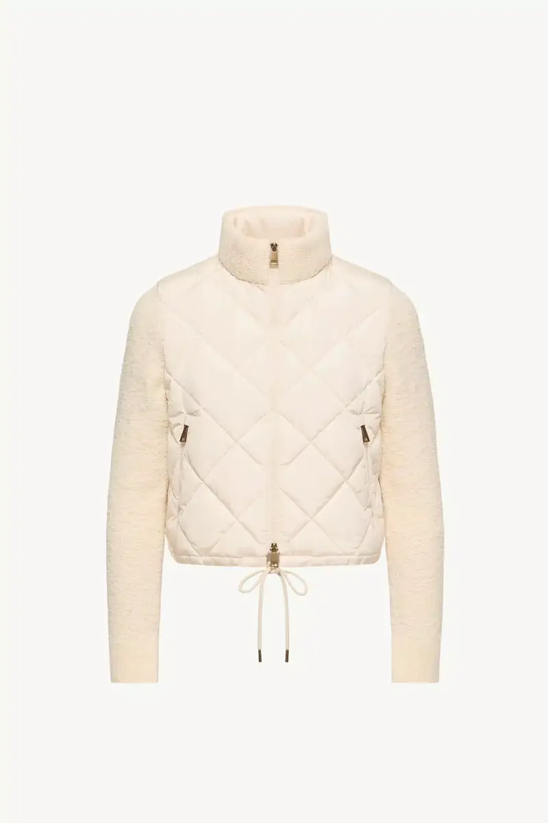 Moncler Cotton Blend Padded Zip-up Cardigan | Thumbnail 2 Moncler Cotton Blend Padded Zip-up Cardigan | Thumbnail 2