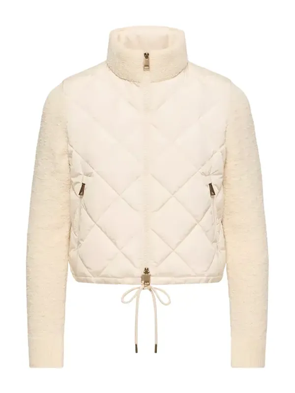 Cotton Blend Padded Zip-up Cardigan Cotton Blend Padded Zip-up Cardigan