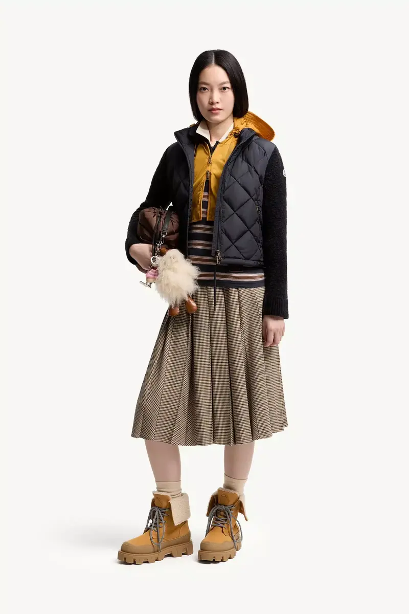 Moncler Cotton Blend Padded Zip-up Cardigan | Thumbnail 3