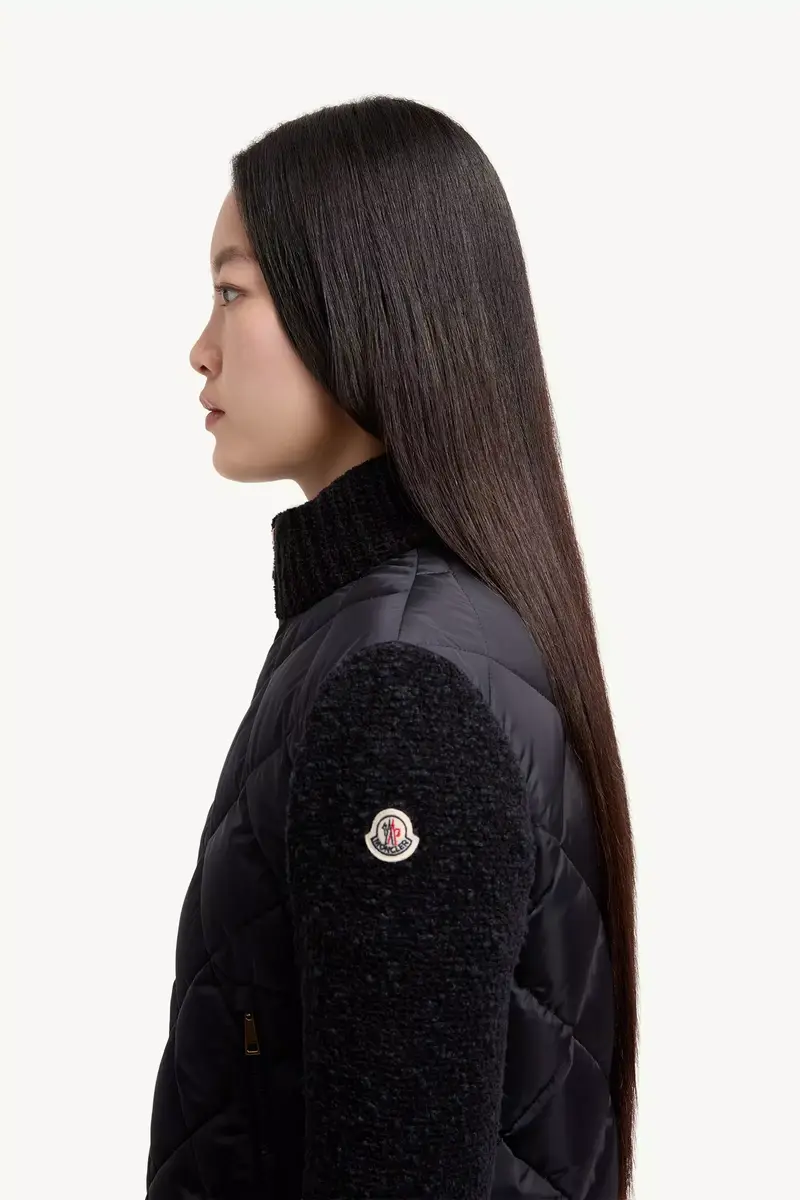 Moncler Cotton Blend Padded Zip-up Cardigan | Thumbnail 4