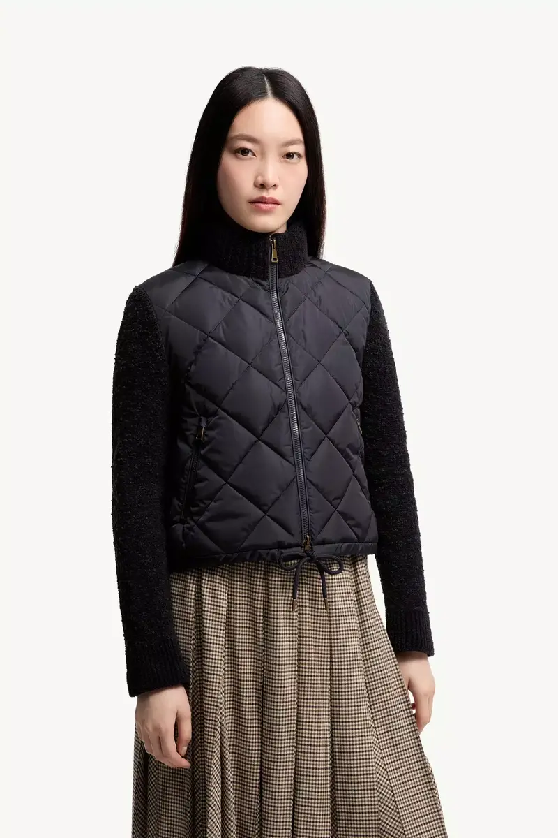 Moncler Cotton Blend Padded Zip-up Cardigan | Thumbnail 5