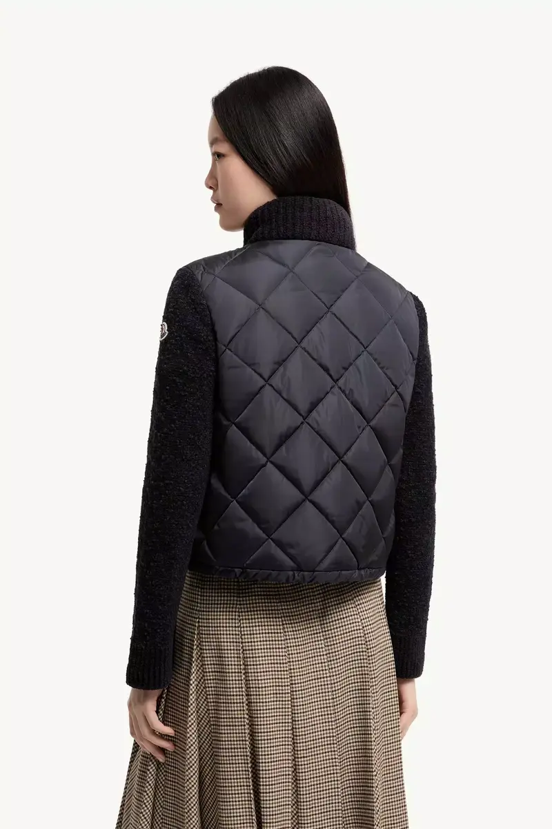 Moncler Cotton Blend Padded Zip-up Cardigan | Thumbnail 6