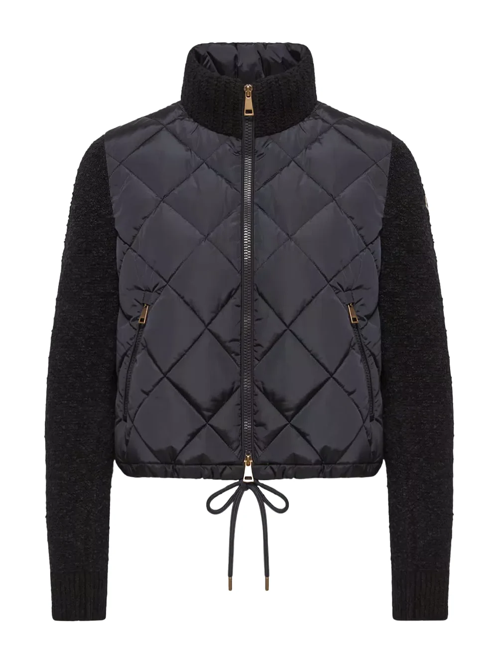 Cotton Blend Padded Zip-up Cardigan Cotton Blend Padded Zip-up Cardigan