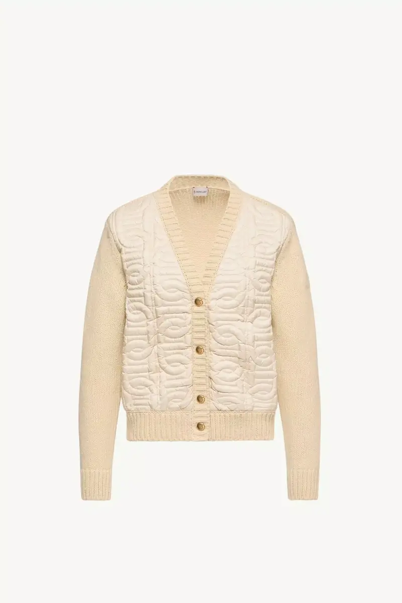 Moncler Chain Quilted Padded V-neck Cardigan | Thumbnail 2 Moncler Chain Quilted Padded V-neck Cardigan | Thumbnail 2