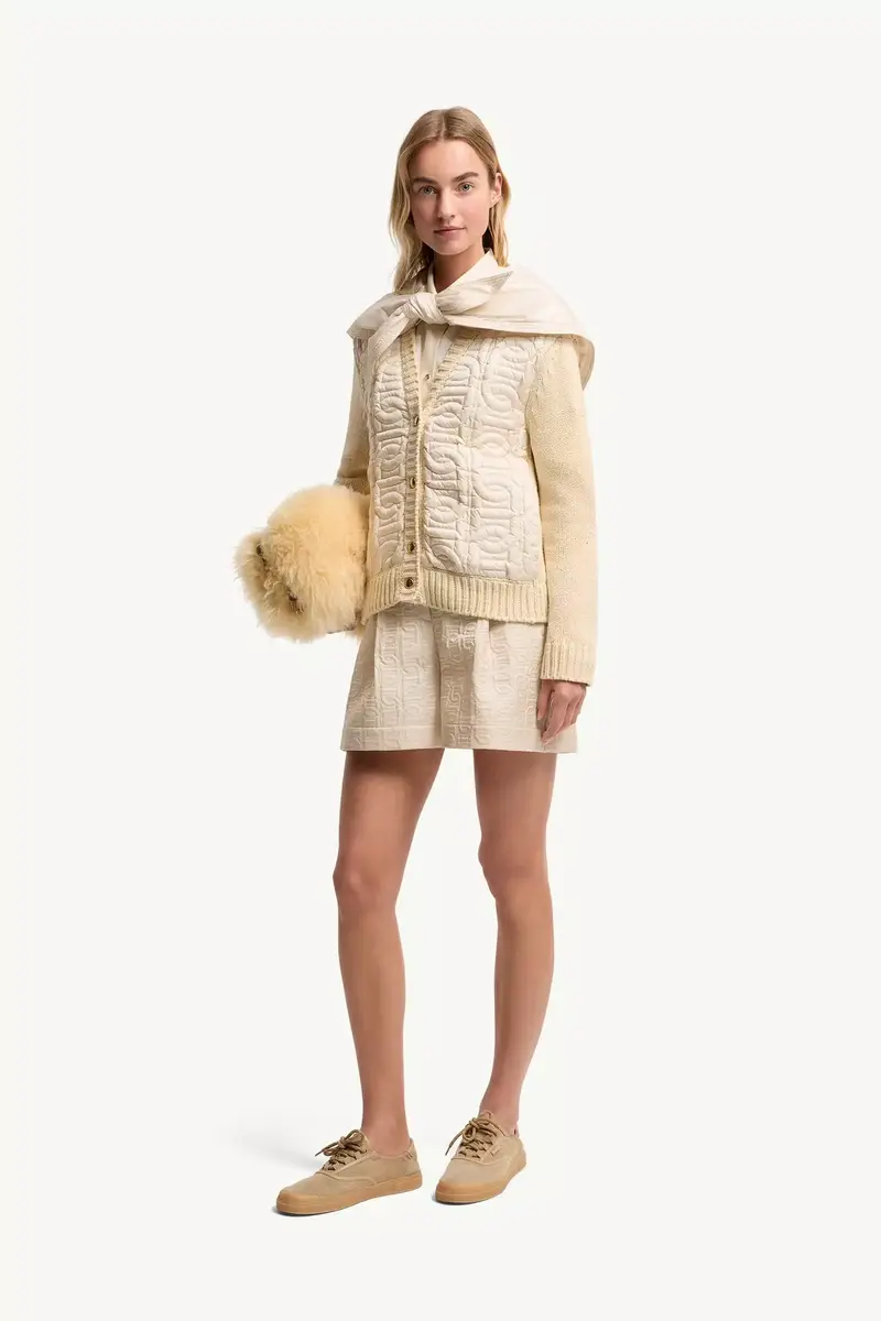 Moncler Chain Quilted Padded V-neck Cardigan | Thumbnail 3 Moncler Chain Quilted Padded V-neck Cardigan | Thumbnail 3