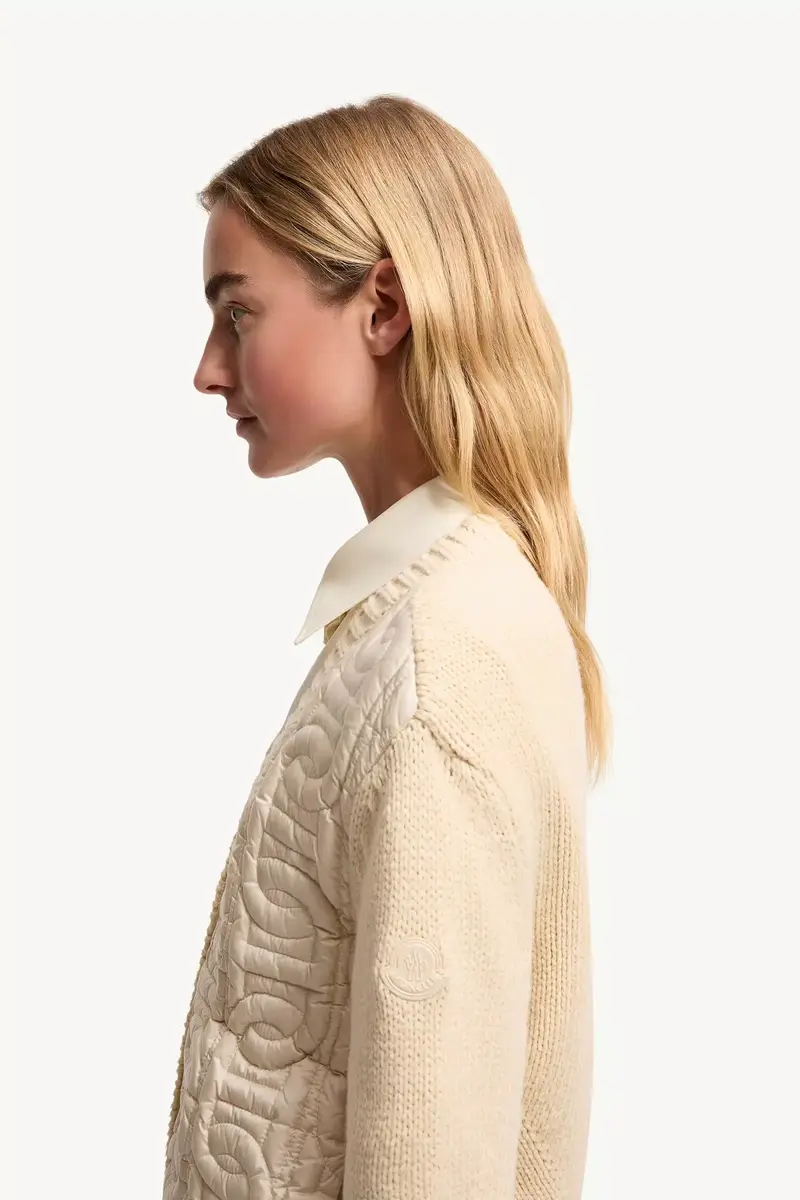 Moncler Chain Quilted Padded V-neck Cardigan | Thumbnail 4 Moncler Chain Quilted Padded V-neck Cardigan | Thumbnail 4