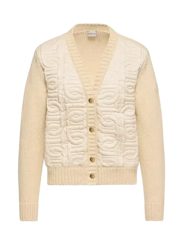 Chain Quilted Padded V-neck Cardigan Chain Quilted Padded V-neck Cardigan