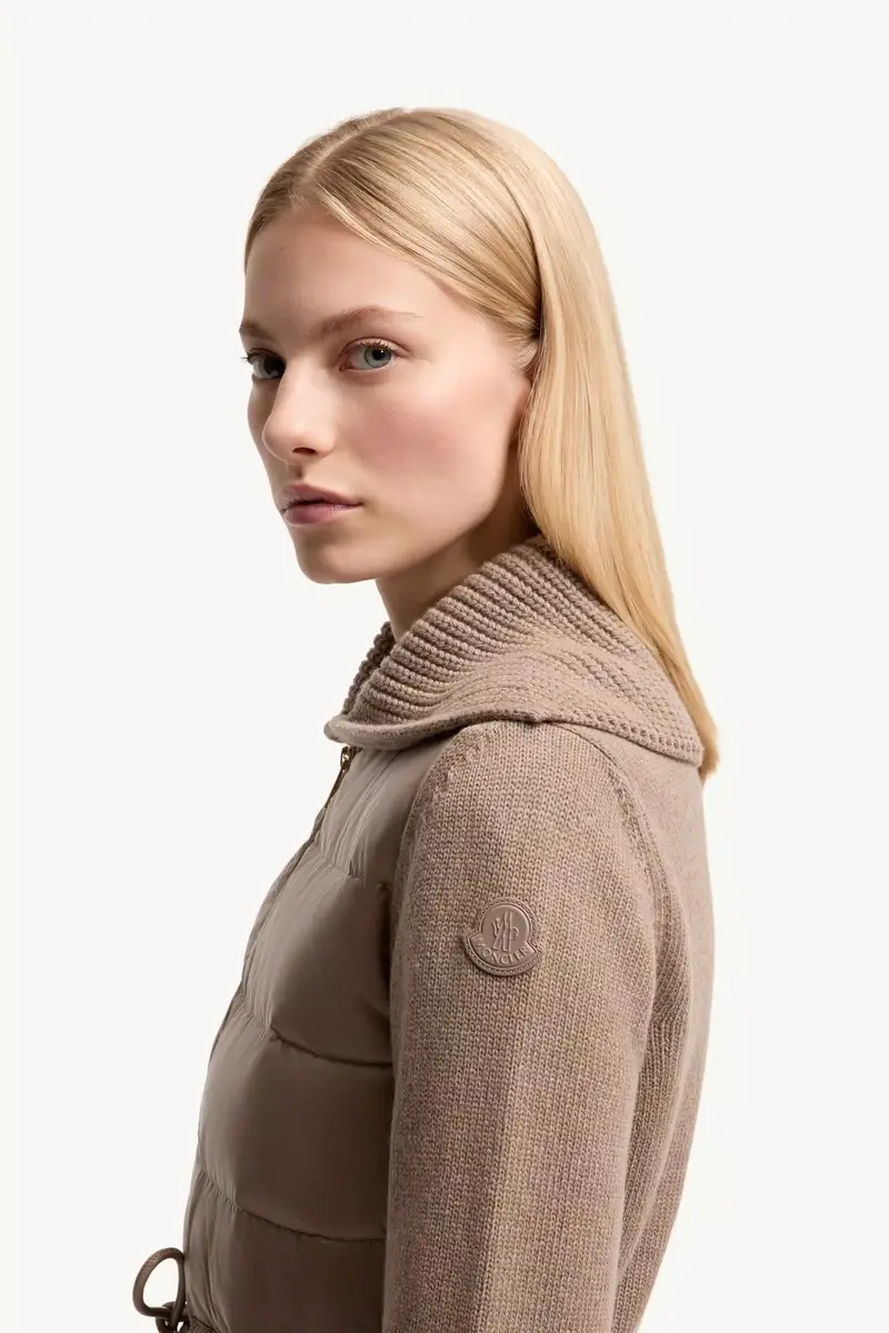 Moncler Wool & Cashmere Blend Padded Zip-up Cardigan | Thumbnail 4 Moncler Wool & Cashmere Blend Padded Zip-up Cardigan | Thumbnail 4