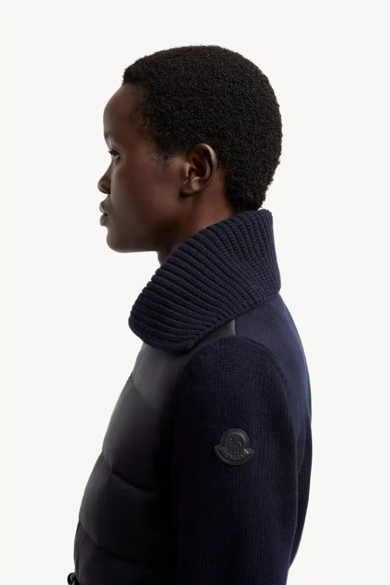 Moncler Wool & Cashmere Blend Padded Zip-up Cardigan | Thumbnail 4
