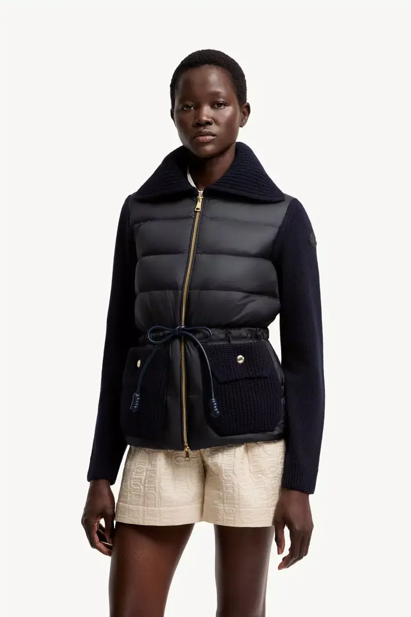 Moncler Wool & Cashmere Blend Padded Zip-up Cardigan | Thumbnail 5