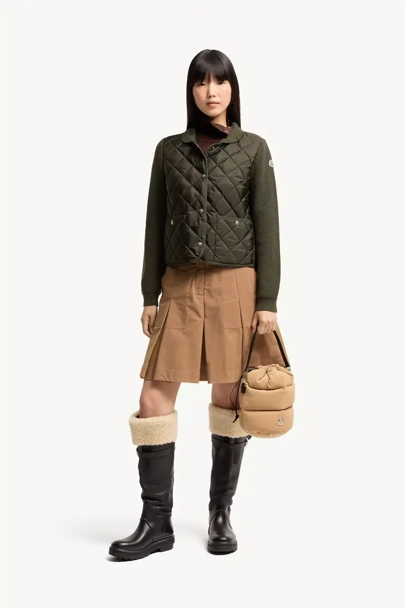 Moncler Diamond Quilted Padded Wool Cardigan | Thumbnail 3 Moncler Diamond Quilted Padded Wool Cardigan | Thumbnail 3