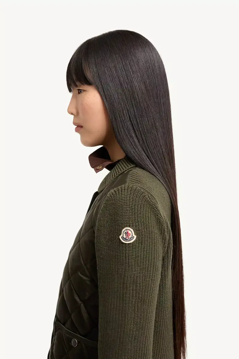 Moncler Diamond Quilted Padded Wool Cardigan | Thumbnail 4 Moncler Diamond Quilted Padded Wool Cardigan | Thumbnail 4