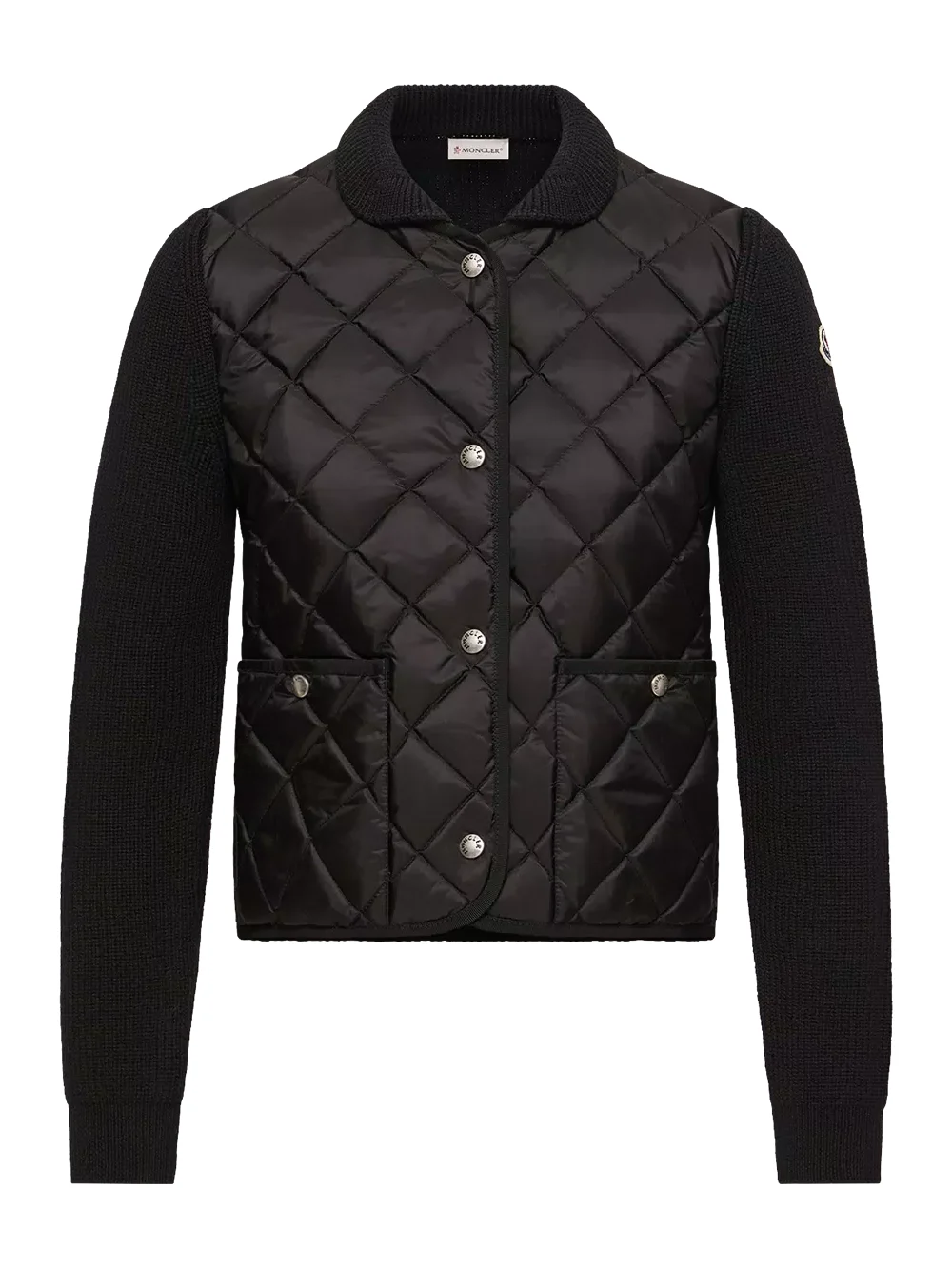 Moncler Diamond Quilted Padded Wool Cardigan