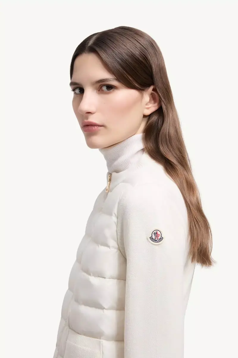 Moncler Wool Padded Zip-up Cardigan | Thumbnail 4 Moncler Wool Padded Zip-up Cardigan | Thumbnail 4