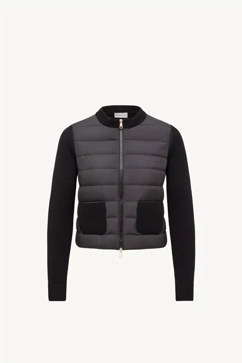 Moncler Wool Padded Zip-up Cardigan | Thumbnail 2 Moncler Wool Padded Zip-up Cardigan | Thumbnail 2