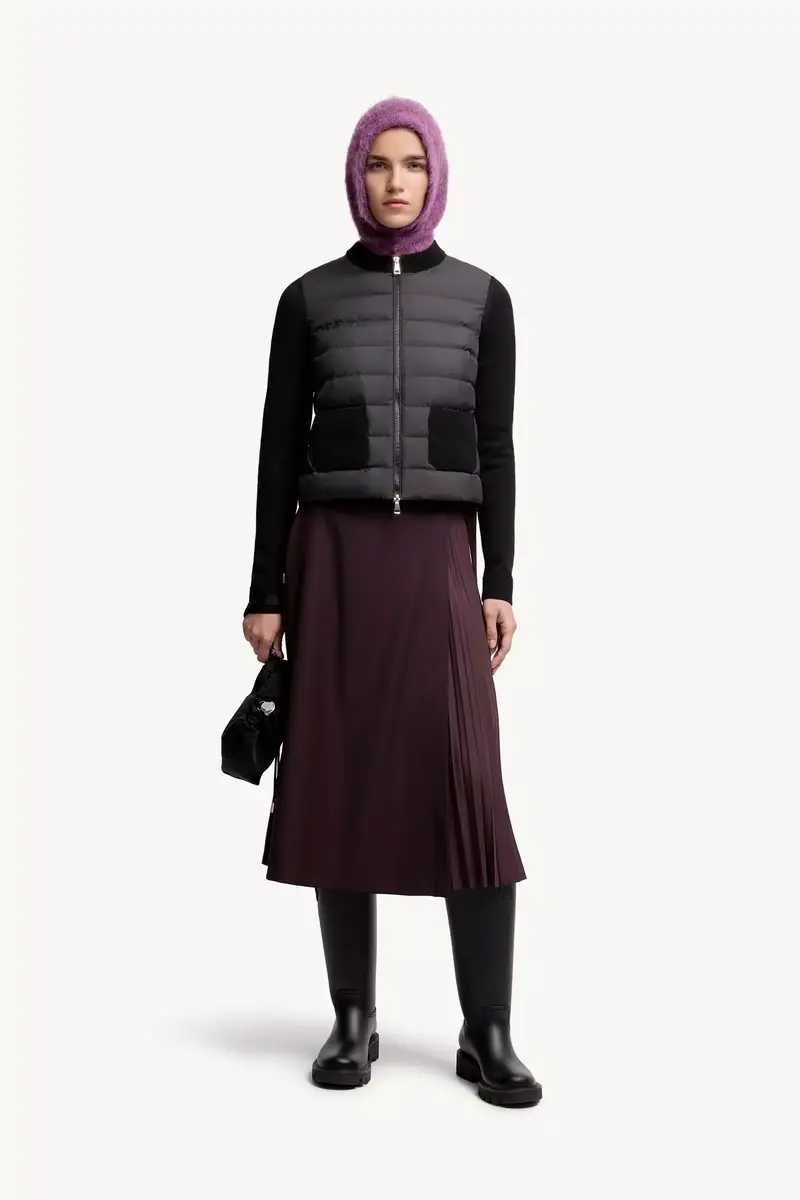 Moncler Wool Padded Zip-up Cardigan | Thumbnail 3 Moncler Wool Padded Zip-up Cardigan | Thumbnail 3