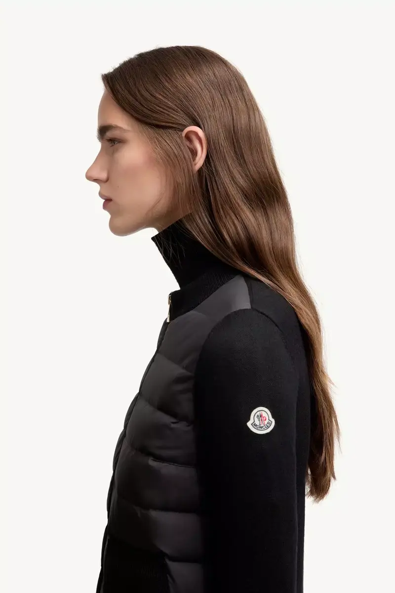 Moncler Wool Padded Zip-up Cardigan | Thumbnail 4 Moncler Wool Padded Zip-up Cardigan | Thumbnail 4