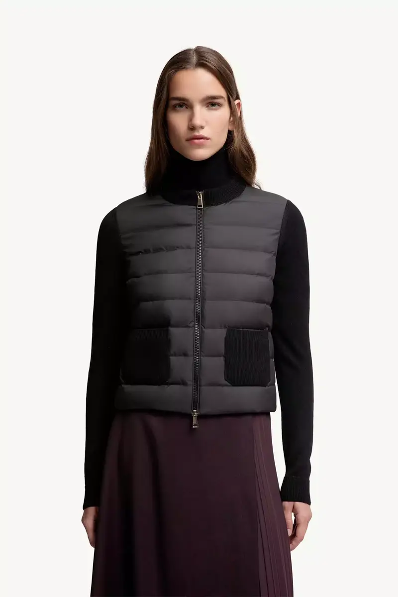Moncler Wool Padded Zip-up Cardigan | Thumbnail 5 Moncler Wool Padded Zip-up Cardigan | Thumbnail 5