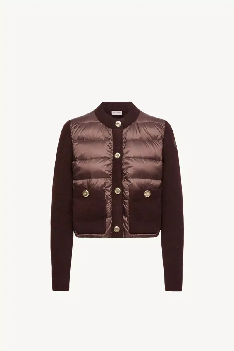 Moncler Bouclé Wool Blend Padded Cardigan | Thumbnail 2 Moncler Bouclé Wool Blend Padded Cardigan | Thumbnail 2