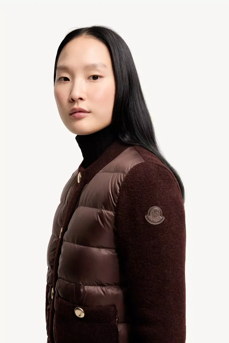 Moncler Bouclé Wool Blend Padded Cardigan | Thumbnail 4 Moncler Bouclé Wool Blend Padded Cardigan | Thumbnail 4