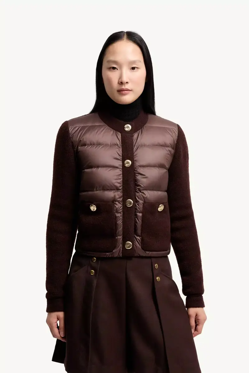 Moncler Bouclé Wool Blend Padded Cardigan | Thumbnail 5 Moncler Bouclé Wool Blend Padded Cardigan | Thumbnail 5
