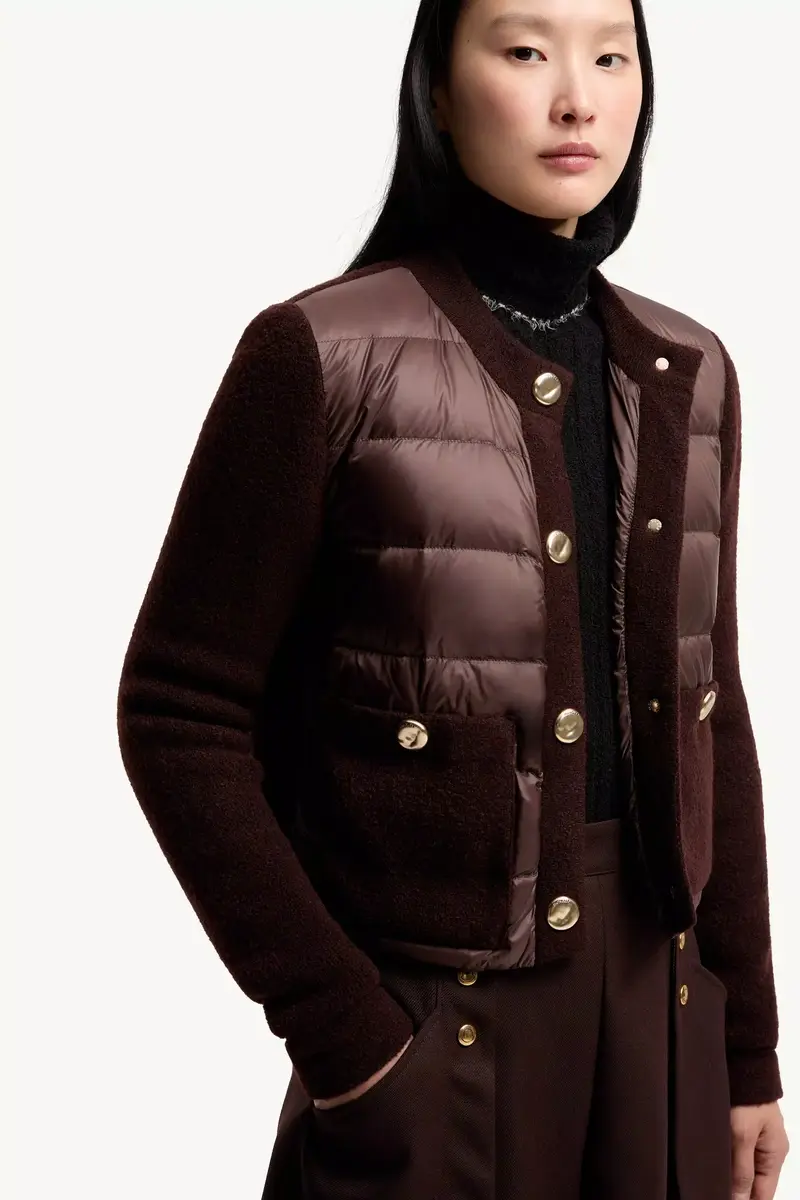 Moncler Bouclé Wool Blend Padded Cardigan | Thumbnail 7 Moncler Bouclé Wool Blend Padded Cardigan | Thumbnail 7