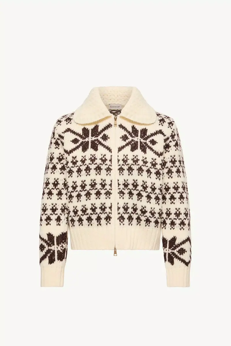Moncler Jacquard Sequin Zip-up Cardigan | Thumbnail 2 Moncler Jacquard Sequin Zip-up Cardigan | Thumbnail 2
