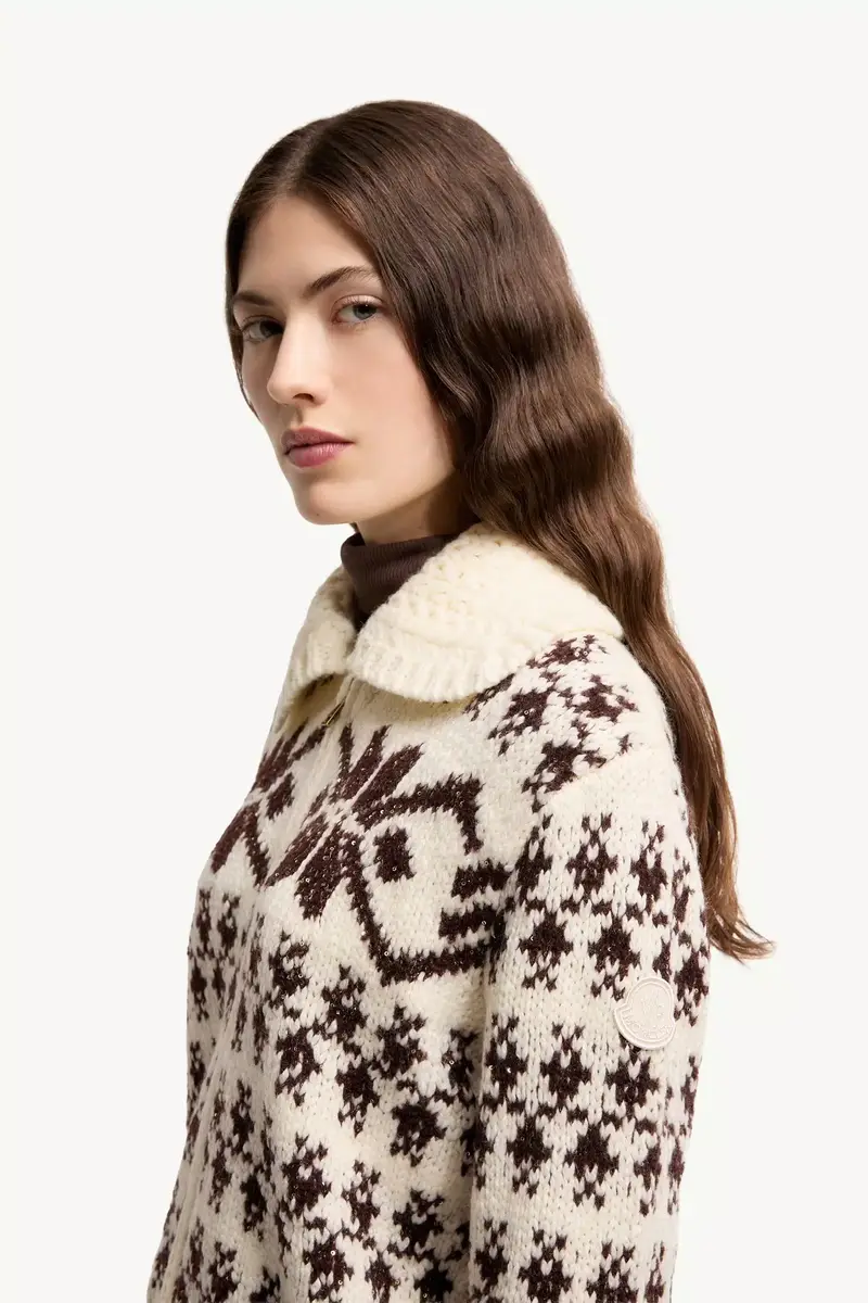 Moncler Jacquard Sequin Zip-up Cardigan | Thumbnail 4 Moncler Jacquard Sequin Zip-up Cardigan | Thumbnail 4