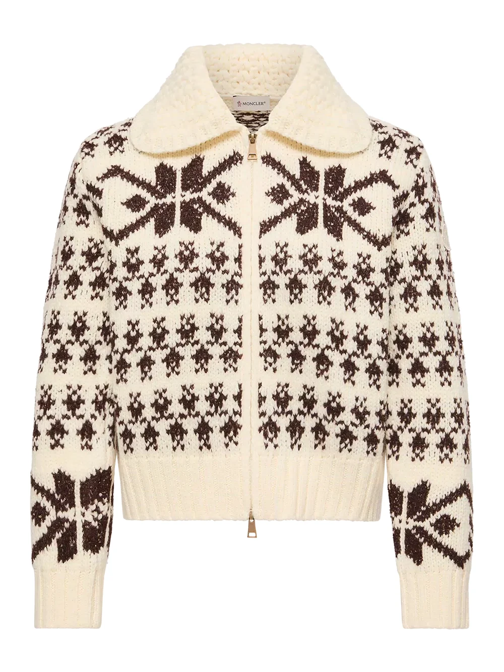 Moncler Jacquard Sequin Zip-up Cardigan