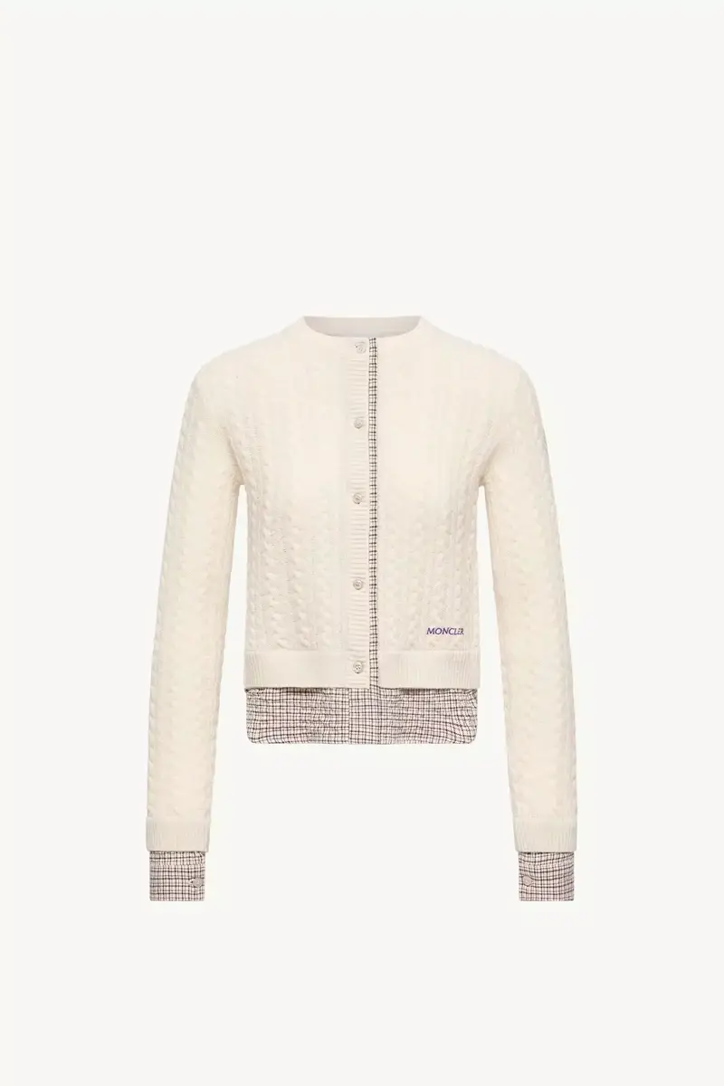 Moncler Cable Knit Wool & Cashmere Blend Cardigan | Thumbnail 2 Moncler Cable Knit Wool & Cashmere Blend Cardigan | Thumbnail 2