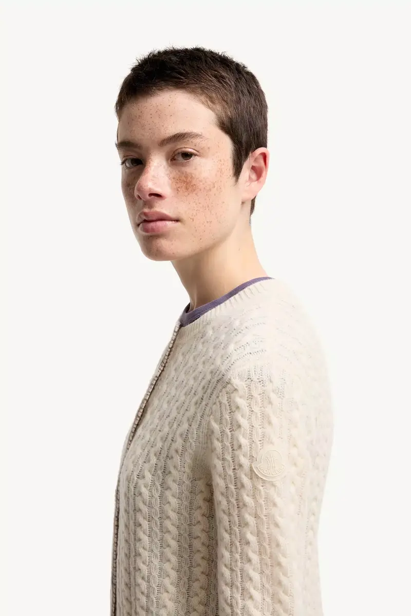 Moncler Cable Knit Wool & Cashmere Blend Cardigan | Thumbnail 4 Moncler Cable Knit Wool & Cashmere Blend Cardigan | Thumbnail 4