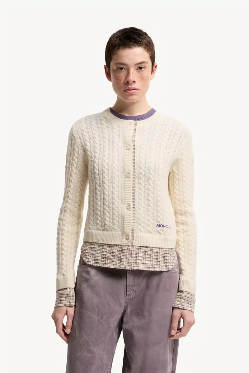 Moncler Cable Knit Wool & Cashmere Blend Cardigan | Thumbnail 5 Moncler Cable Knit Wool & Cashmere Blend Cardigan | Thumbnail 5