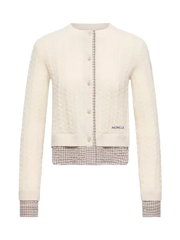 Cable Knit Wool & Cashmere Blend Cardigan