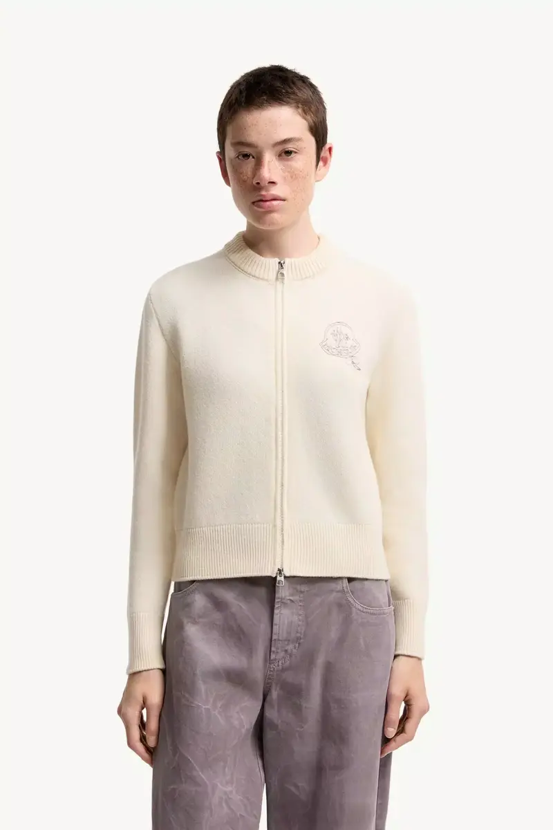 Moncler Wool & Cashmere Blend Zip-up Cardigan | Thumbnail 4 Moncler Wool & Cashmere Blend Zip-up Cardigan | Thumbnail 4