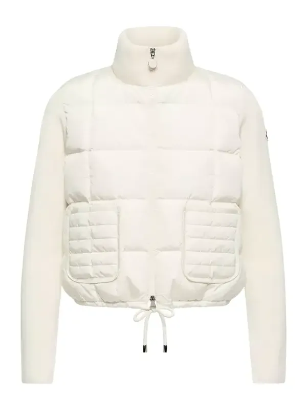 Square-quilted Padded Wool Zip-up Cardigan Square-quilted Padded Wool Zip-up Cardigan