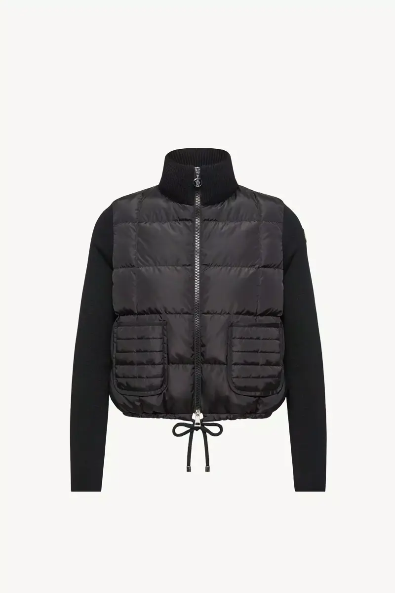 Moncler Square-quilted Padded Wool Zip-up Cardigan | Thumbnail 2 Moncler Square-quilted Padded Wool Zip-up Cardigan | Thumbnail 2