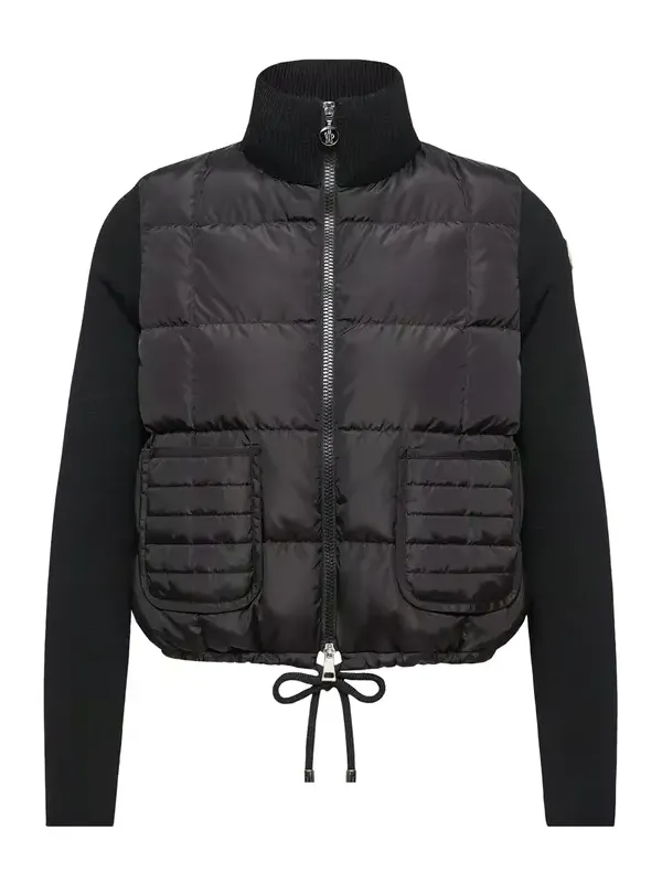 Square-quilted Padded Wool Zip-up Cardigan Square-quilted Padded Wool Zip-up Cardigan