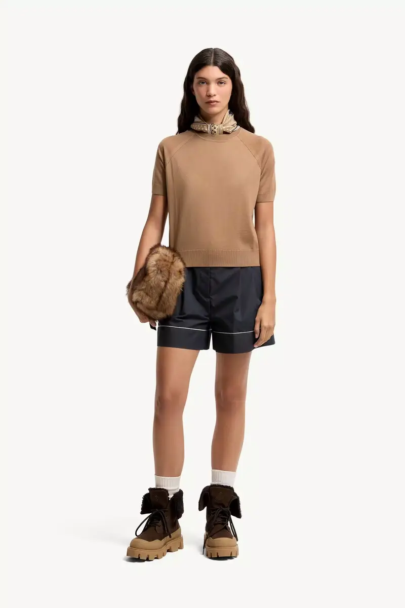 Moncler Short Sleeve Wool Sweater | Thumbnail 3