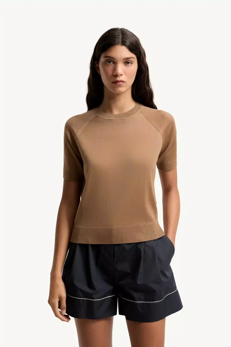 Moncler Short Sleeve Wool Sweater | Thumbnail 5