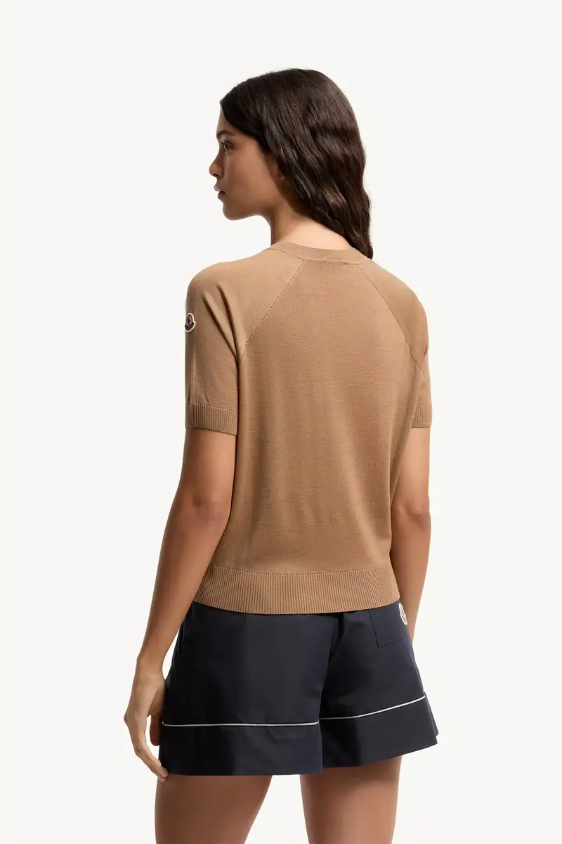 Moncler Short Sleeve Wool Sweater | Thumbnail 6
