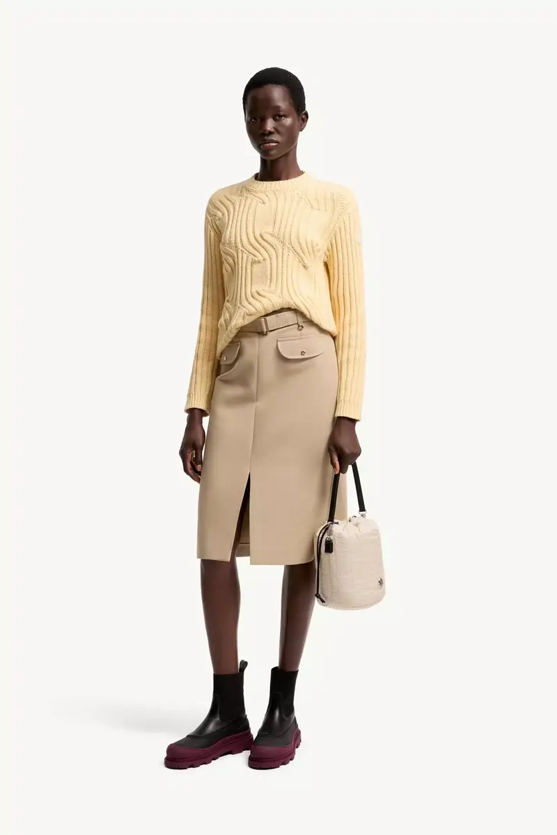 Moncler Chain Knit Cotton Blend Sweater | Thumbnail 3 Moncler Chain Knit Cotton Blend Sweater | Thumbnail 3