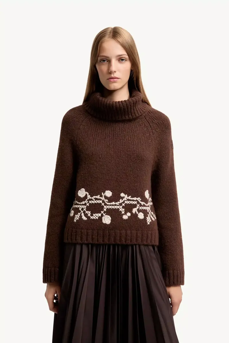 Moncler Alpaca Blend Embroidered Turtleneck | Thumbnail 5